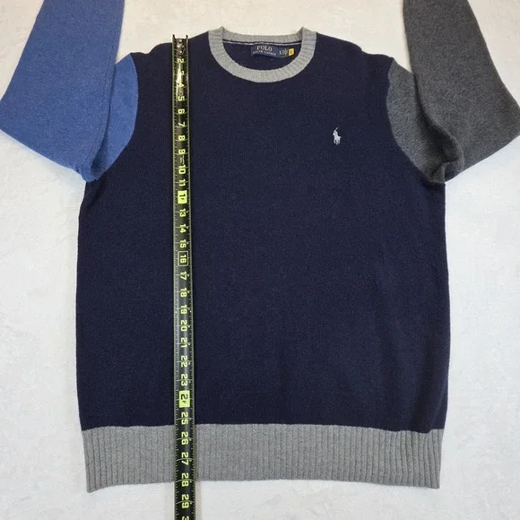 Polo Ralph Lauren Wool Alpaca Color-block Knit Crewneck Sweater Mens XL  Preppy - Picture 9 of 10